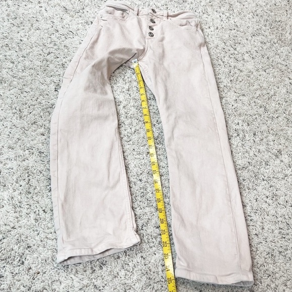 Zara High Rise Button Fly Solid Light Pink Skinny Denim Jeans Size 2 Pockets - Picture 5 of 7